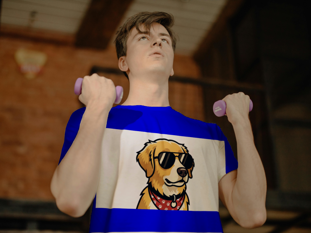 doggy_cool_dude_men's_t-shirt_color_#0000FF