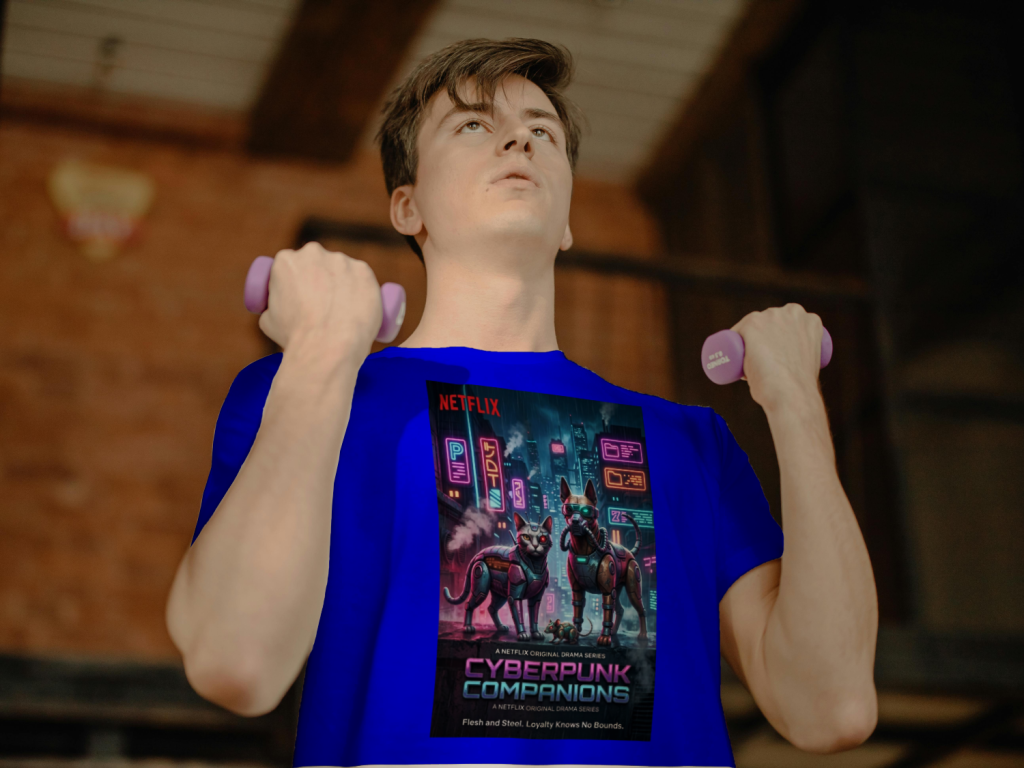 cyberpaws_cyberpunk_men's_t-shirt_color_#0000FF