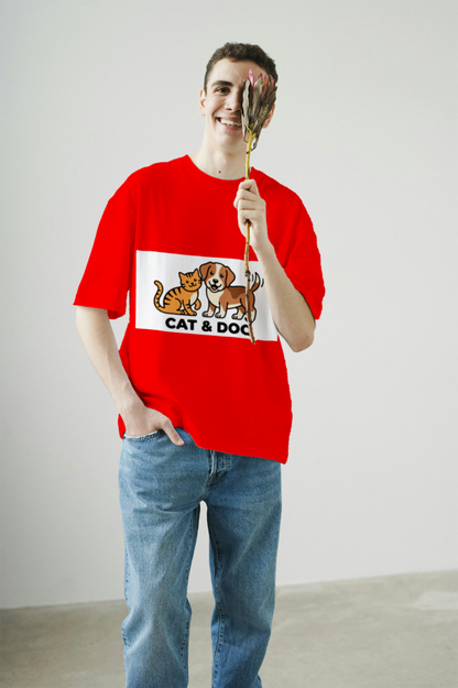 men's_cool_cat_and_dog_buddy_t-shirt_color_#FF0000