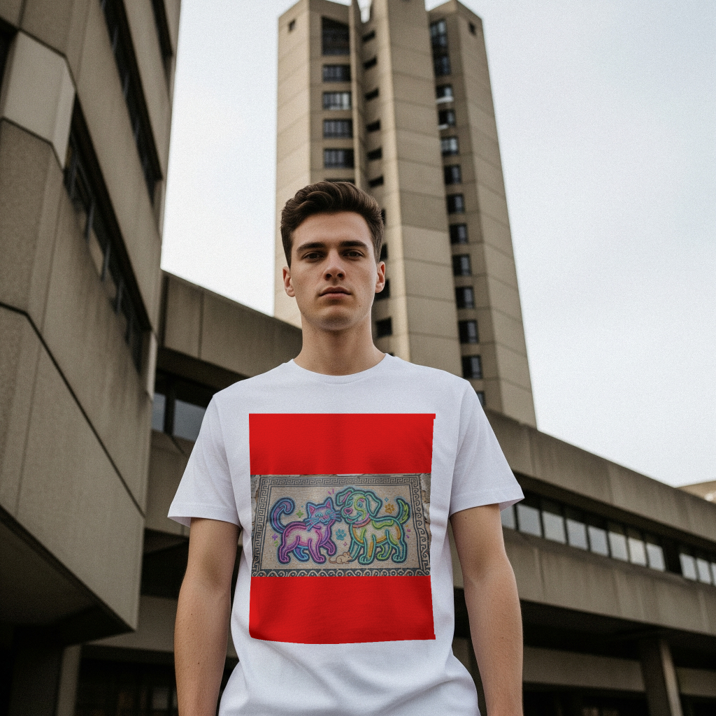 neon_pawsitivity_men's_t-shirt_color_#FF0000