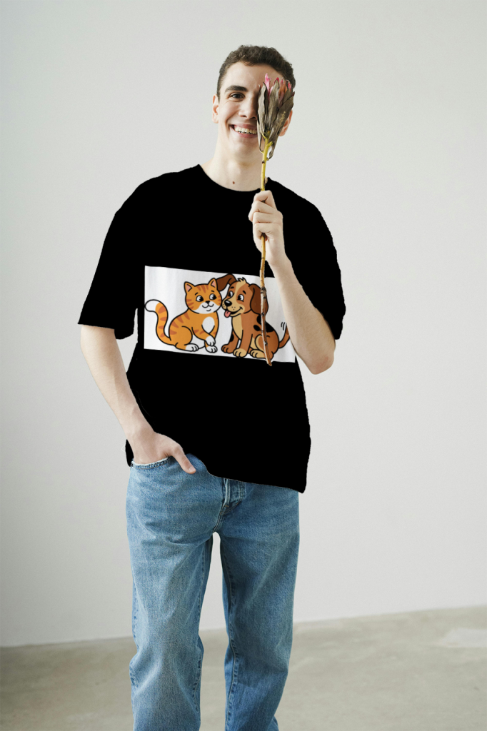 furry_friends_men's_t-shirt_color_#000000