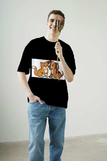 furry_friends_men's_t-shirt_color_#000000