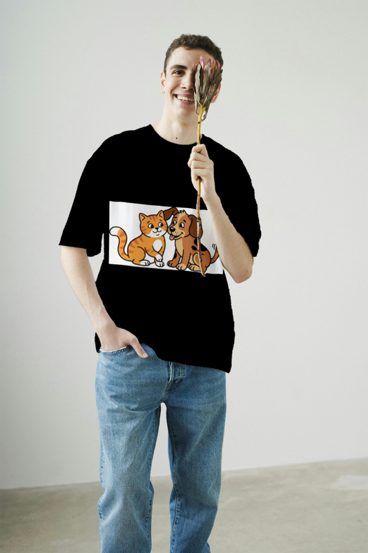 furry_friends_men's_t-shirt_color_#000000