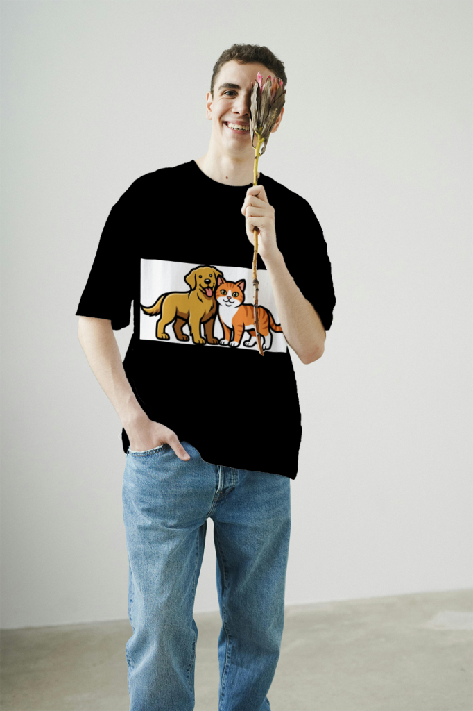 furry_friends_men's_t-shirt_color_#000000