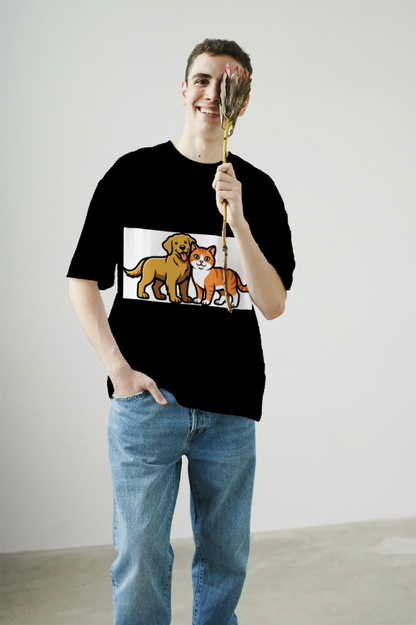 furry_friends_men's_t-shirt_color_#000000