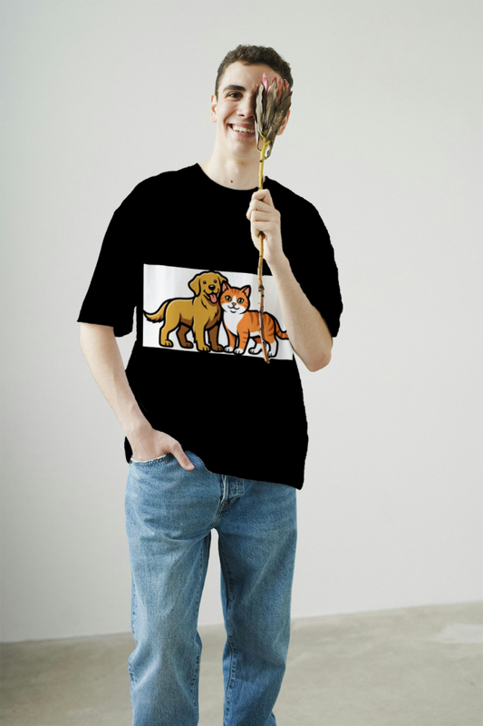 furry_friends_men's_t-shirt_color_#000000