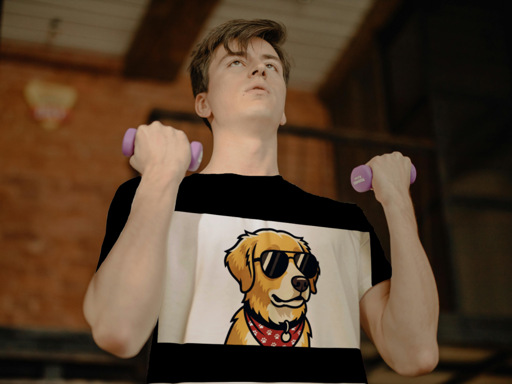 doggy_cool_dude_men's_t-shirt_color_#000000