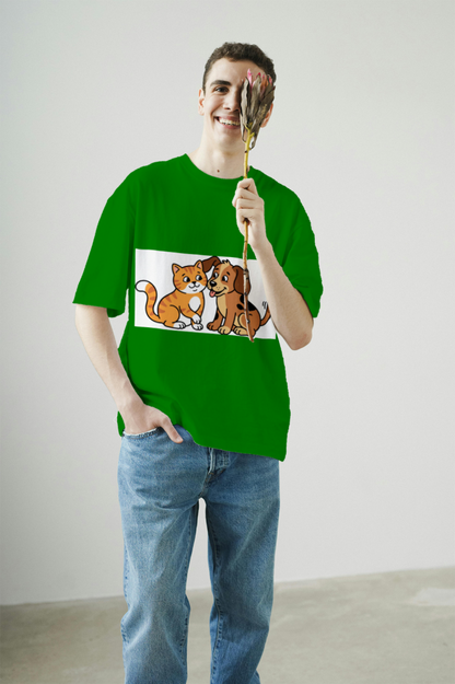 furry_friends_men's_t-shirt_color_#008000