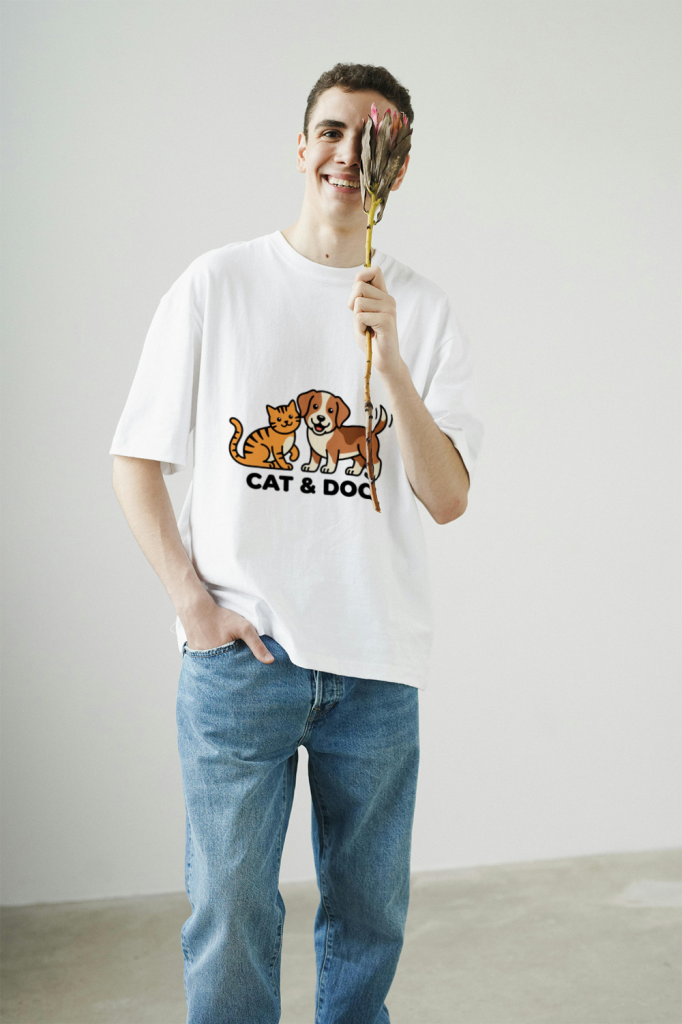 men's_cool_cat_and_dog_buddy_t-shirt_color_#FFFFFF