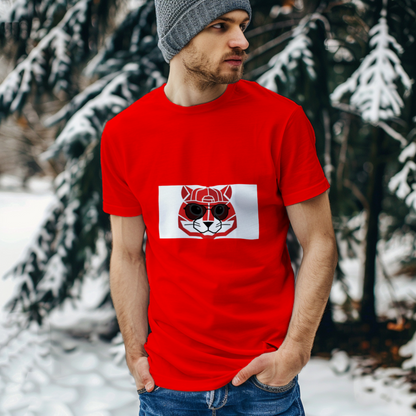 geometric_hamster_face_men's_tee_color_#FF0000
