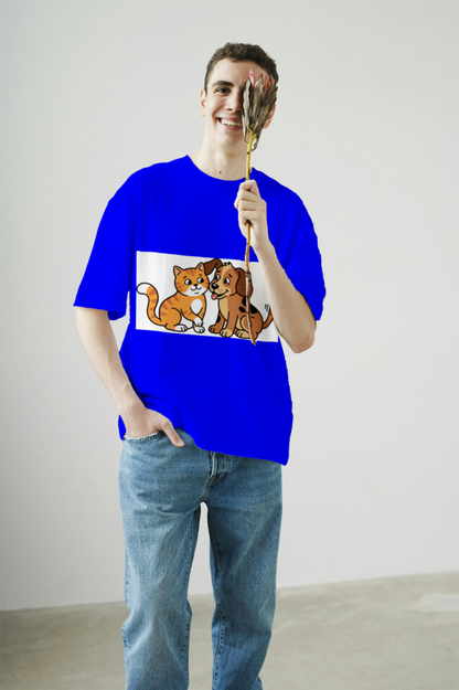 furry_friends_men's_t-shirt_color_#0000FF