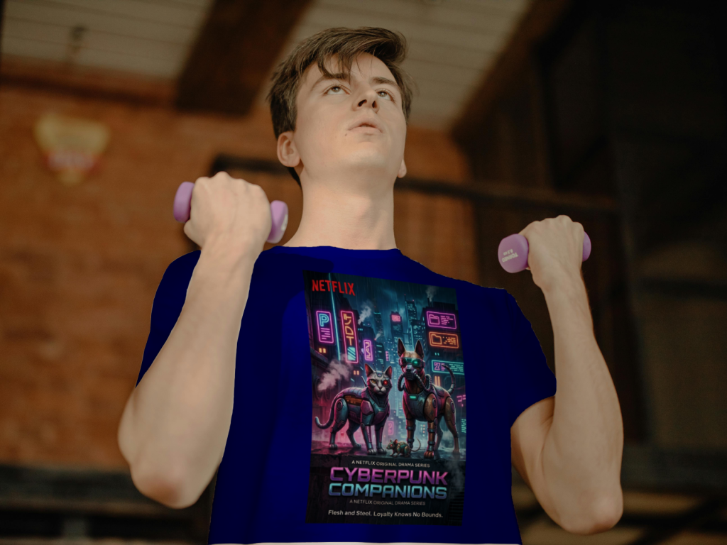 cyberpaws_cyberpunk_men's_t-shirt_color_#000080