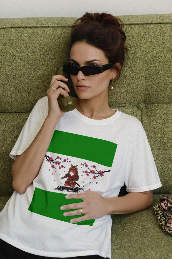 samurai_hamster_katana_blossom_men's_t-shirt_color_#008000