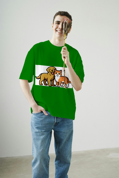 furry_friends_men's_t-shirt_color_#008000