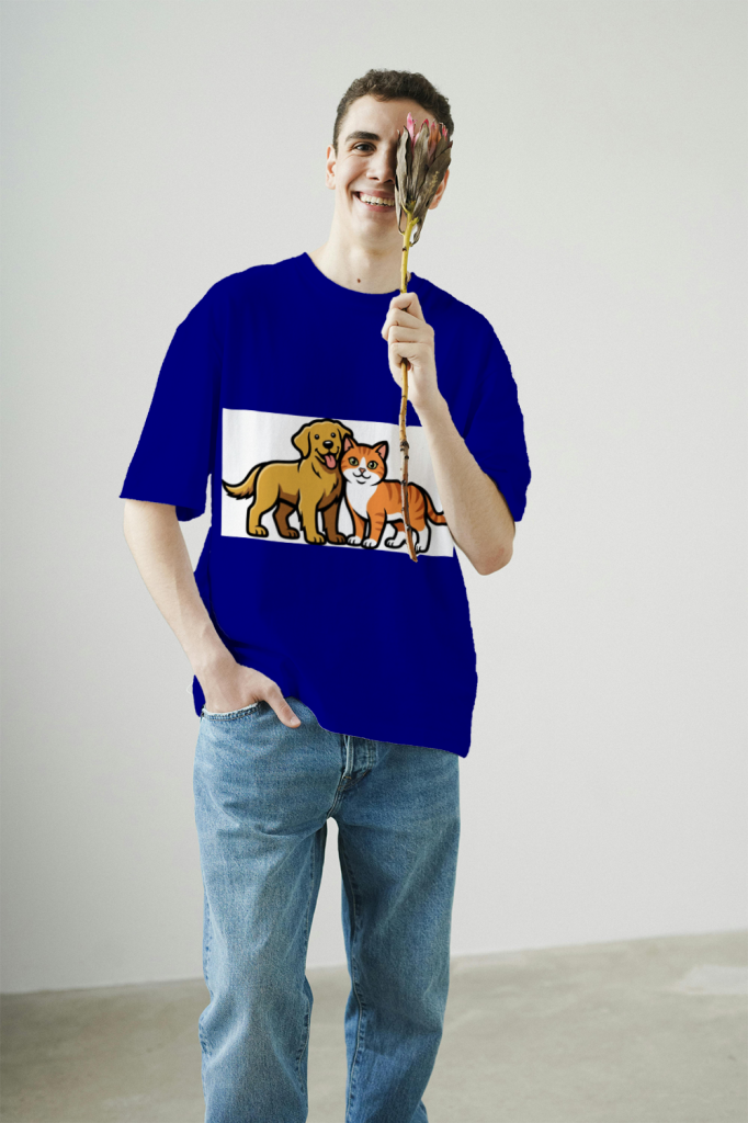 furry_friends_men's_t-shirt_color_#000080