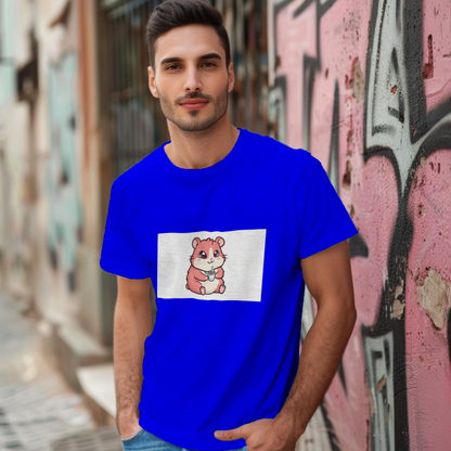kawaii_red_hamster_coffee_cup_men's_t-shirt_color_#0000FF