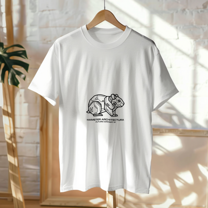 futuristic_hamster_line_art_white_tee1