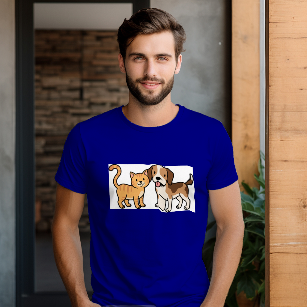 cat_dog_duo_men's_t-shirt_color_#000080