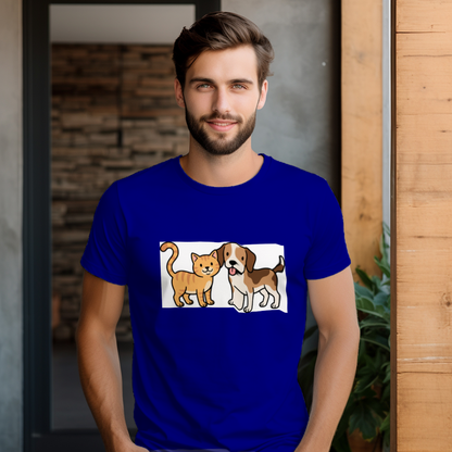 cat_dog_duo_men's_t-shirt_color_#000080