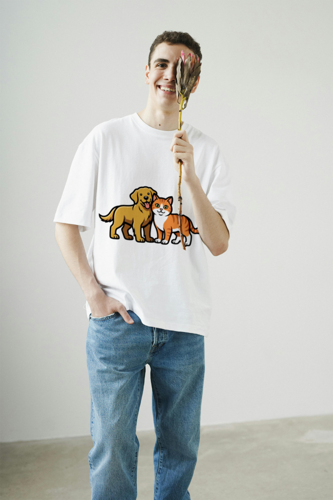 furry_friends_men's_t-shirt_color_#FFFFFF