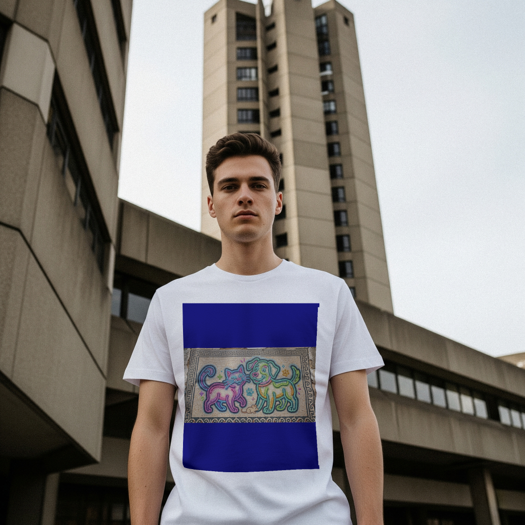 neon_pawsitivity_men's_t-shirt_color_#000080