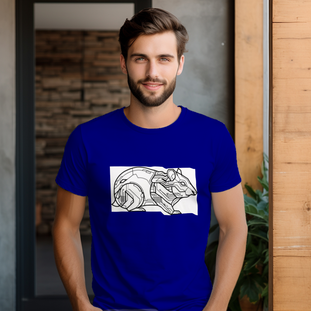 futuristic_hamster_line_art_men's_t-shirt_color_#000080