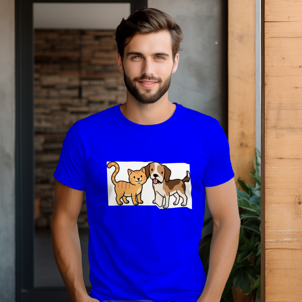 cat_dog_duo_men's_t-shirt_color_#0000FF