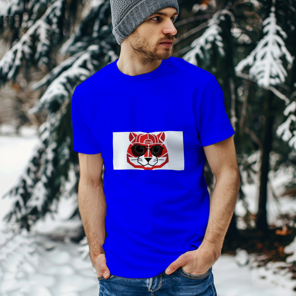 geometric_hamster_face_men's_tee_color_#0000FF