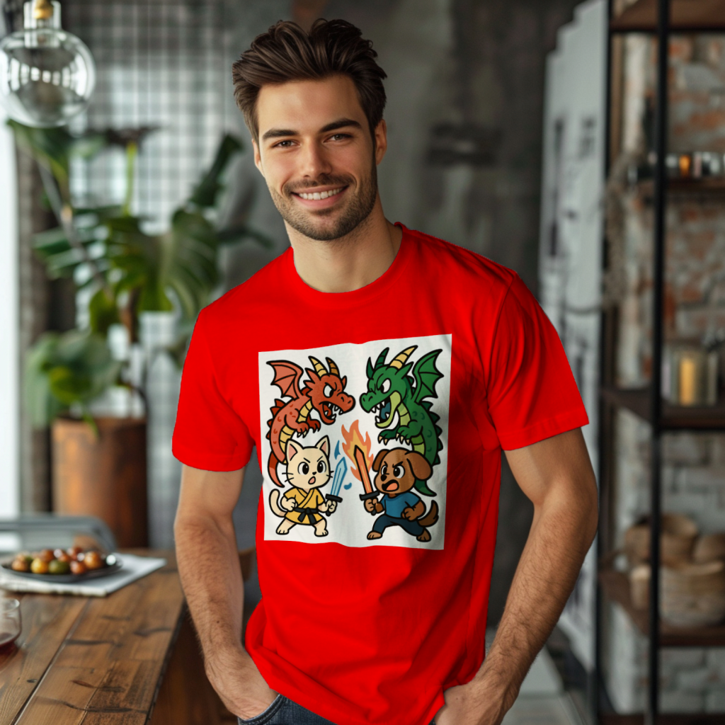 anime_paws_claws_dragon_duel_men's_t-shirt_color_#FF0000