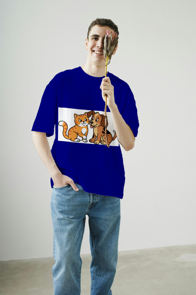 furry_friends_men's_t-shirt_color_#000080