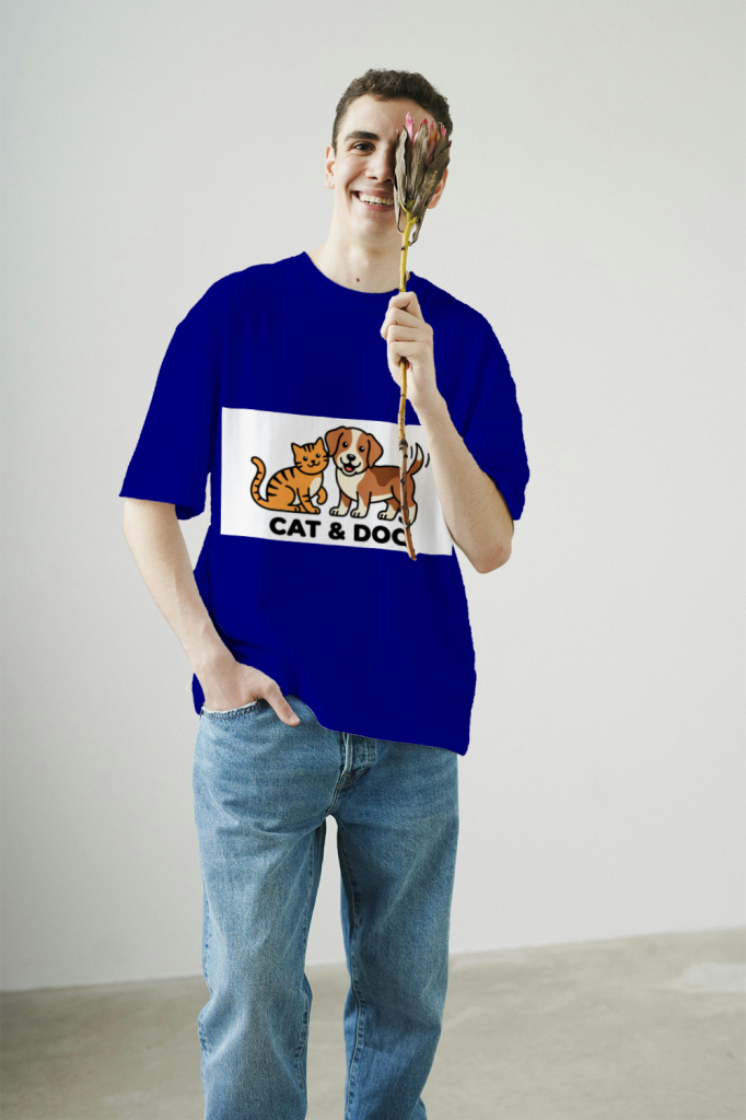men's_cool_cat_and_dog_buddy_t-shirt_color_#000080