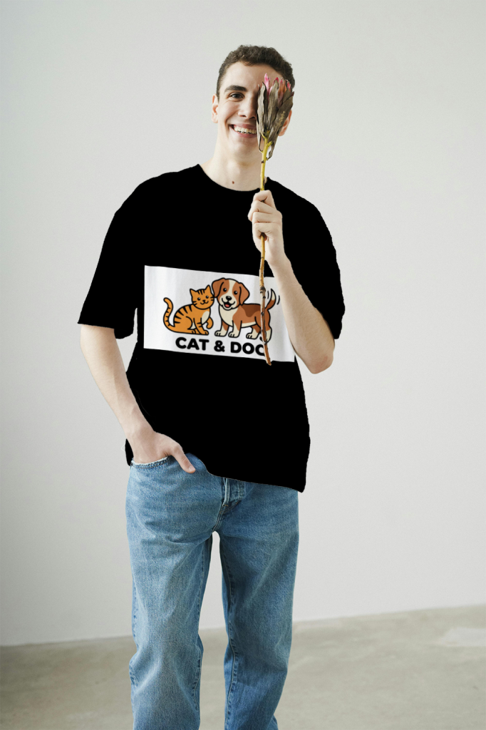 men's_cool_cat_and_dog_buddy_t-shirt_color_#000000